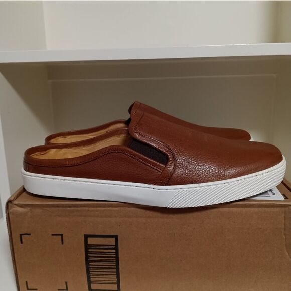 ??MARC JOSEPH MJNY Austin Ave. MEN\'S LEATHER SLIP ON MULES- Brown- Size 11.5? main image 11